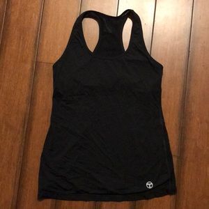 Trina Turk black raceback workout tank